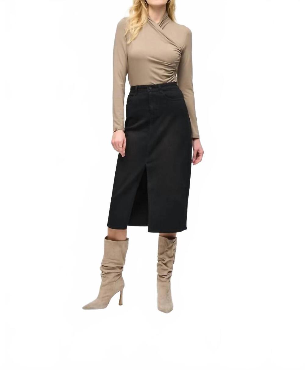 NEW JOSEPH RIBKOFF jora jersey knit fitted top in java
